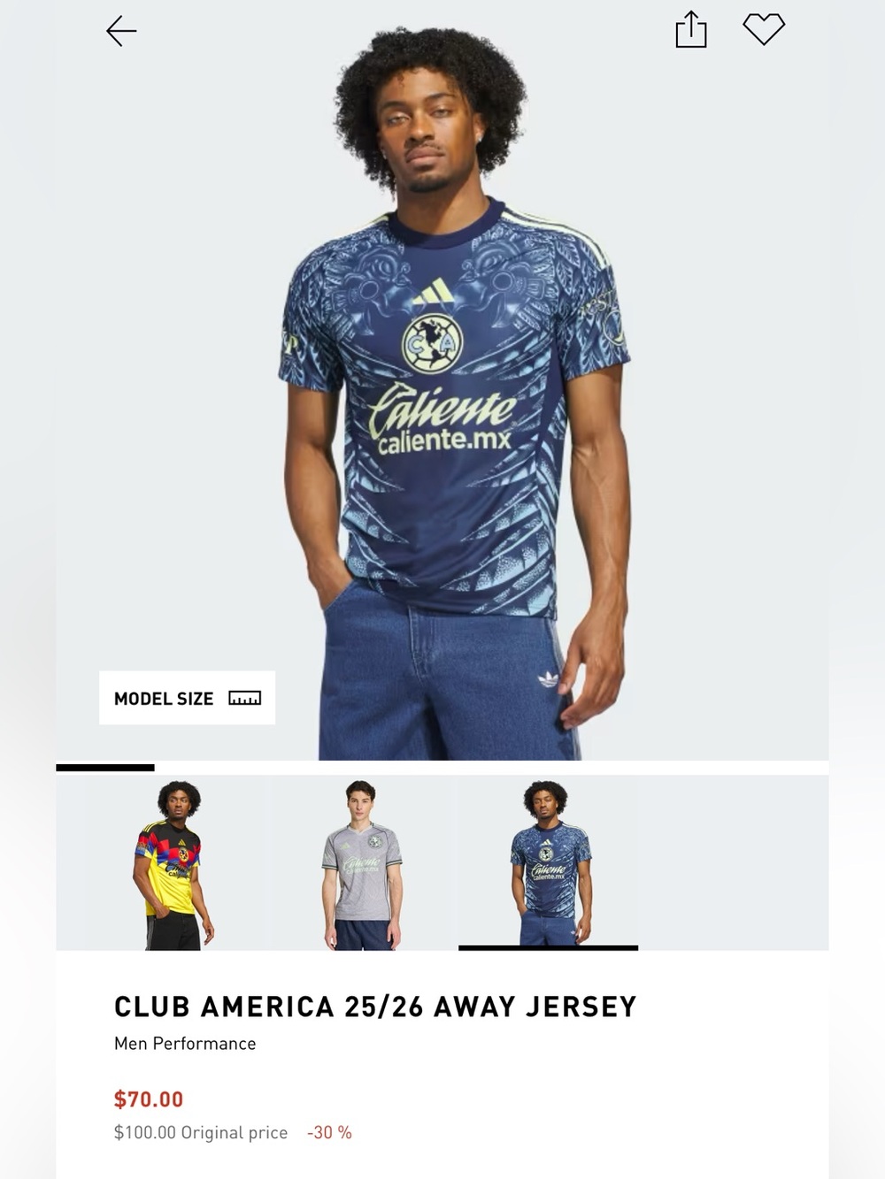 Club América Graphic Soccer Jersey 25/26 Away Jersey NWT